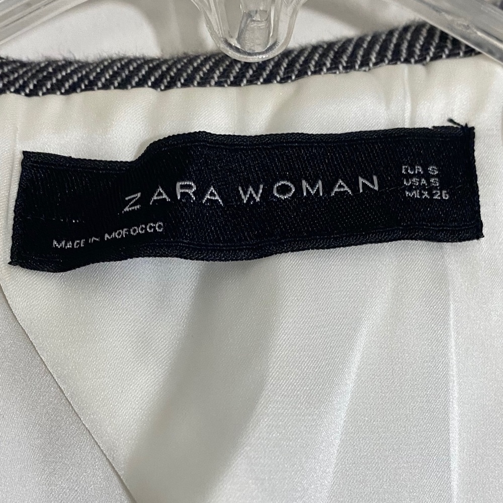 Zara Color Block Stripe Zip Blazer Small - image 5